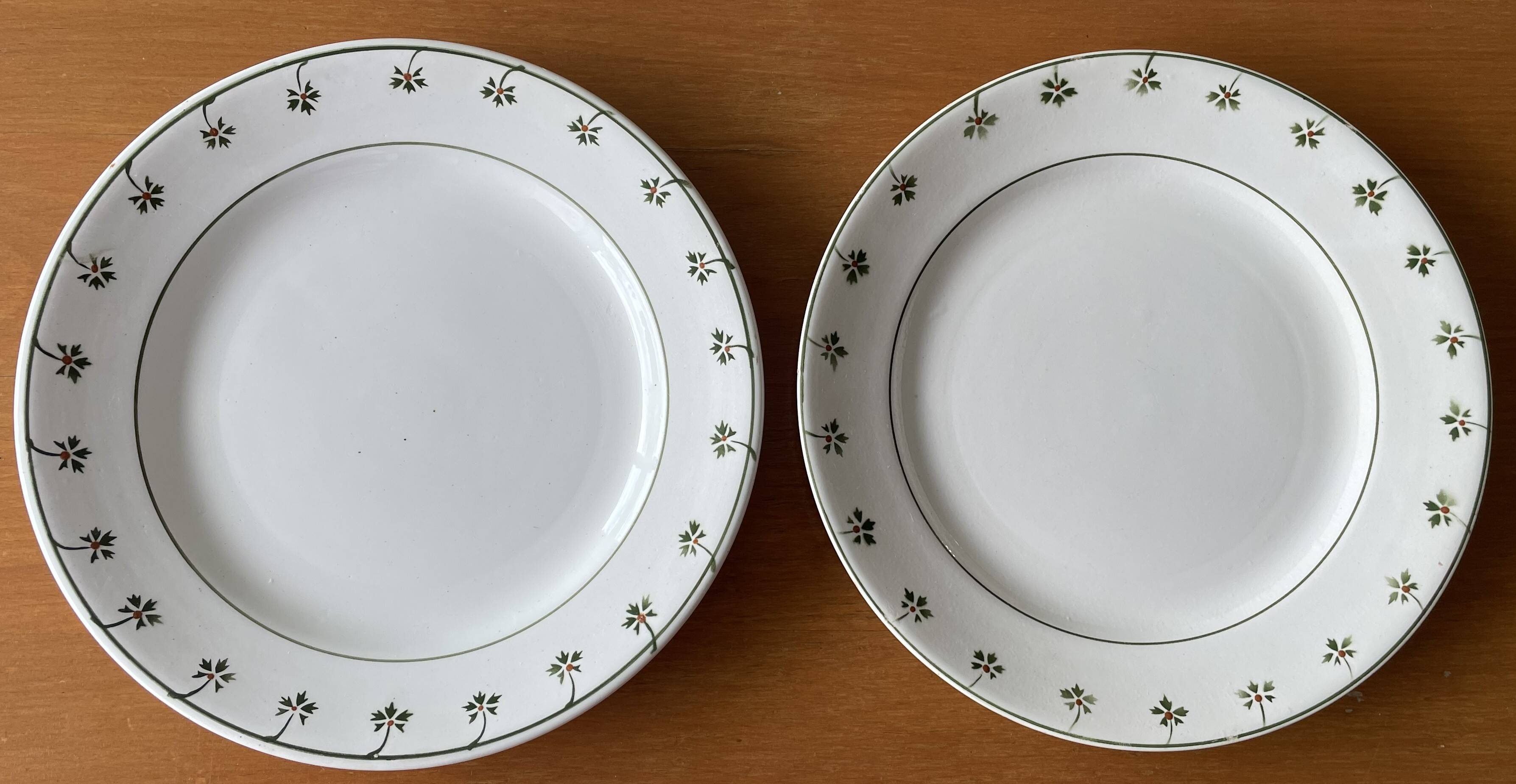 8 antique flat plates in Nimy earthenware