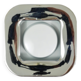 Square white ashtray Ico Parisi, chrome and melamine by Lamperti, Italy, 1970s.