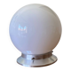 Ceiling light or wall light with white opal glass globe, 15 cm, aluminium rose.