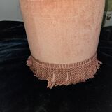 Pink velvet pouf