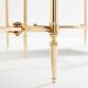 Maison Jansen style pair of brass opaline glass side tables 1970
