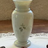 Paire de vases 19e en verre opaline signés