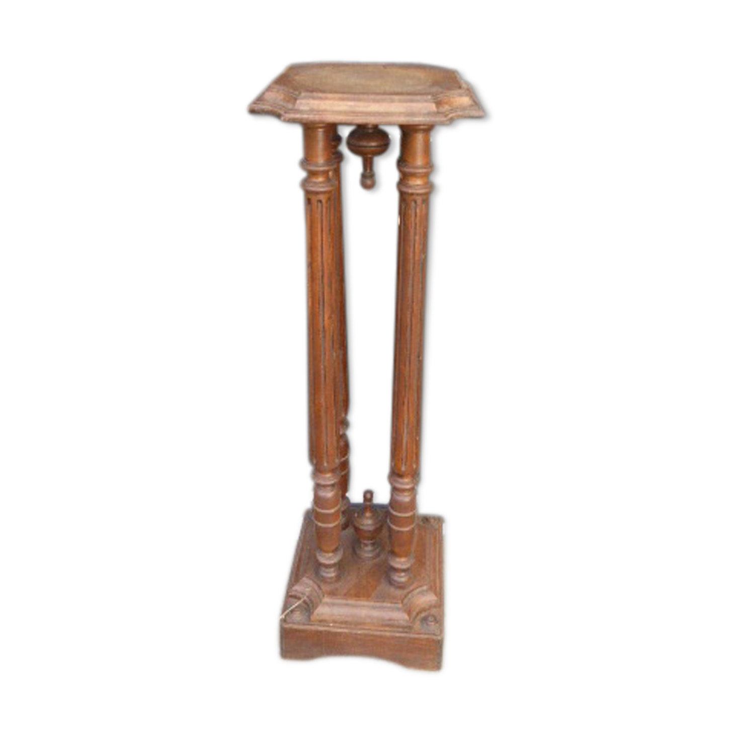 Old wooden saddle, 4 columns, chiseled,