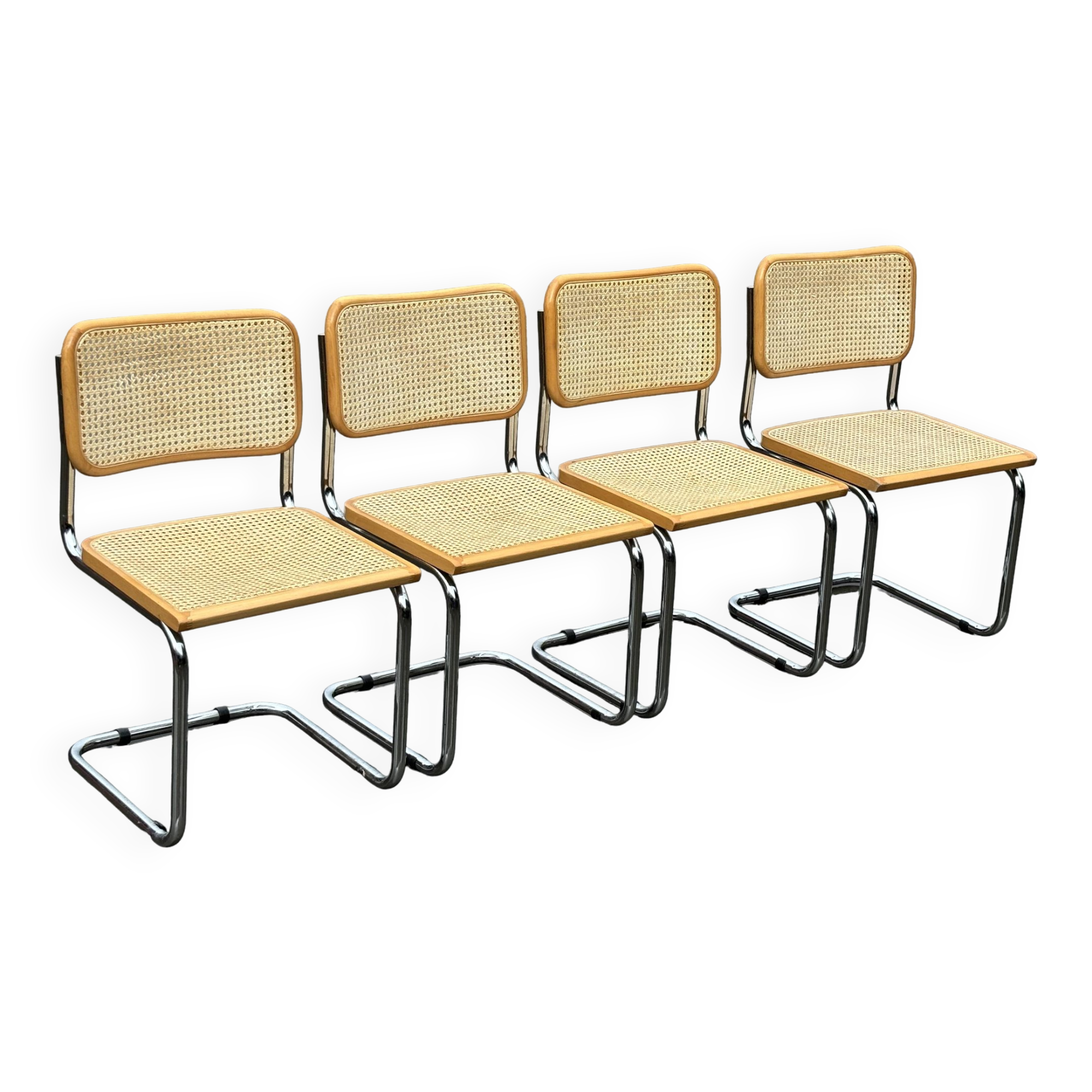 Set of 4 chairs model Cesca B32 designed by Marcel Breuer design