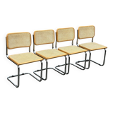 Set of 4 chairs model Cesca B32 designed by Marcel Breuer design