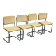 Set of 4 chairs model Cesca B32 designed by Marcel Breuer design