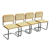 Set of 4 chairs model Cesca B32 designed by Marcel Breuer design