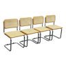 Ensemble de 4 chaises modèle Cesca B32 conçu par Marcel Breuer design