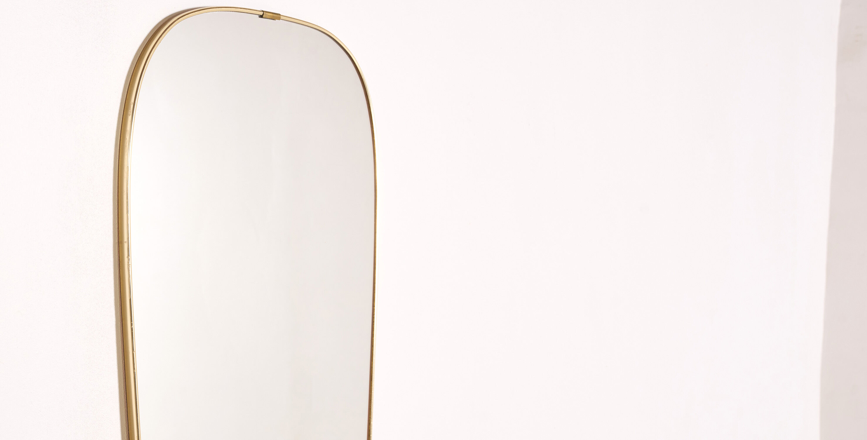 Vintage brass mirror, H77cm