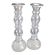 Pair of glass candlesticks