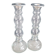 Pair of glass candlesticks