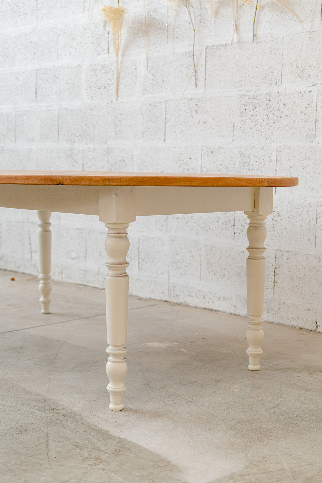 Oval marquetry table – solid wood