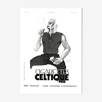 Affiche vintage années 30 Cigarettes Celtique