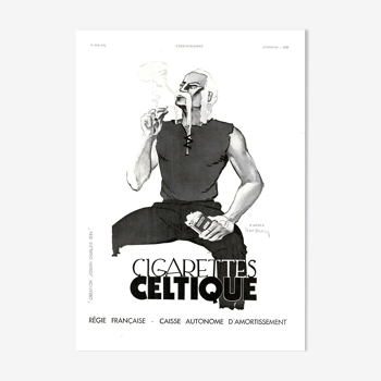 Vintage poster 30s Celtic Cigarettes