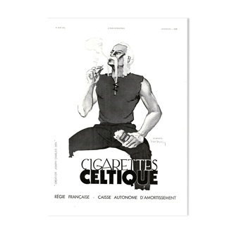 Affiche vintage années 30 Cigarettes Celtique