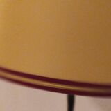 Vintage 1960s tripod wrought iron floor lamp with original lampshade