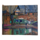 Urban landscape oil painting on canvas signed Rottier