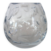 Vase boule modèle Cluny en cristal par Christofle