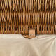 Woven wicker vintage suitcase