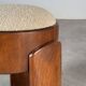 Sculptural Ash Wood Stool with Dedar Milano Bouclè