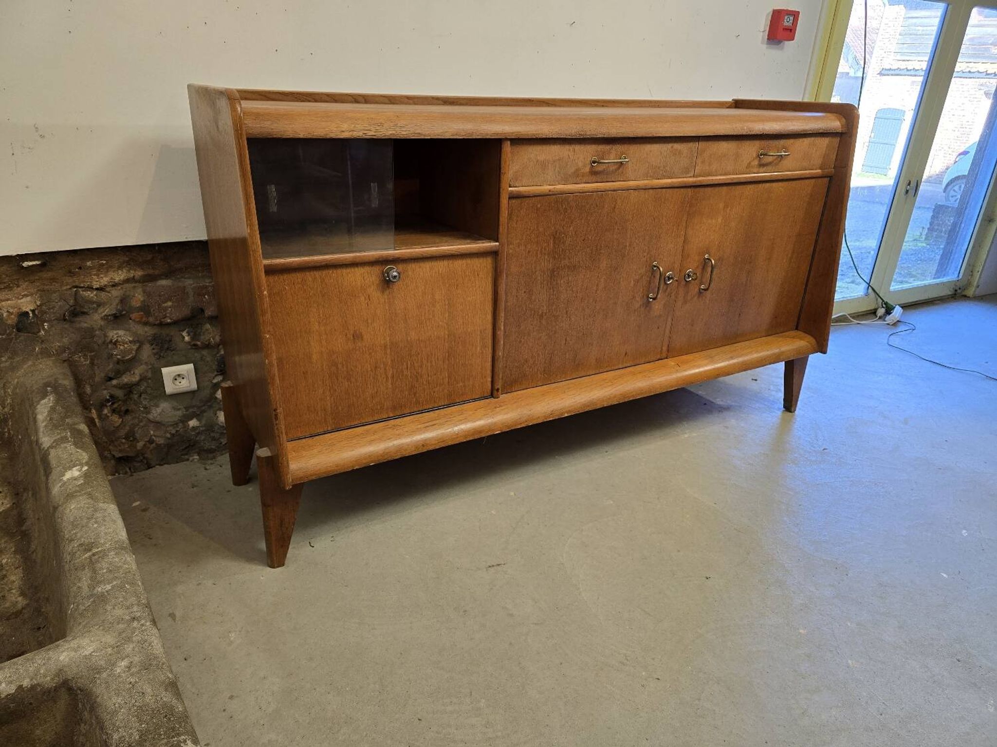 Enfilade 1950 avec vitrine