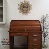 American office with curtain box administration oak