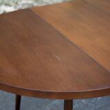 Round wooden table with 1 extension, wooden dining table, dining room table, kitchen table