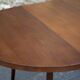 Round wooden table with 1 extension, wooden dining table, dining room table, kitchen table