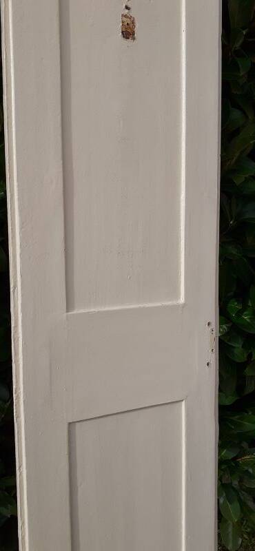 Narrow old paneled molded cupboard door h220x42cm