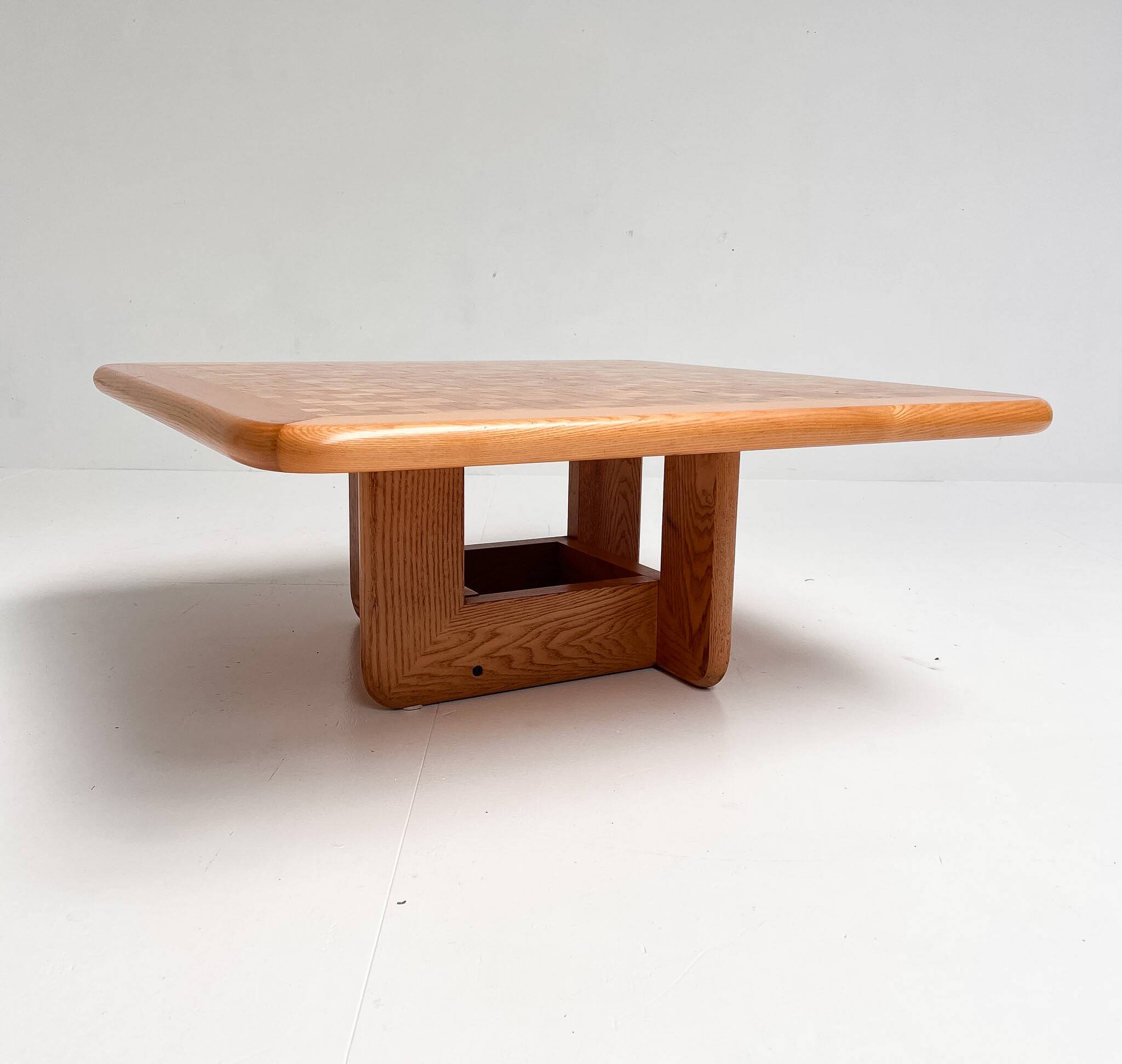 Beechwood mosaic inlaid coffee table, 1970s