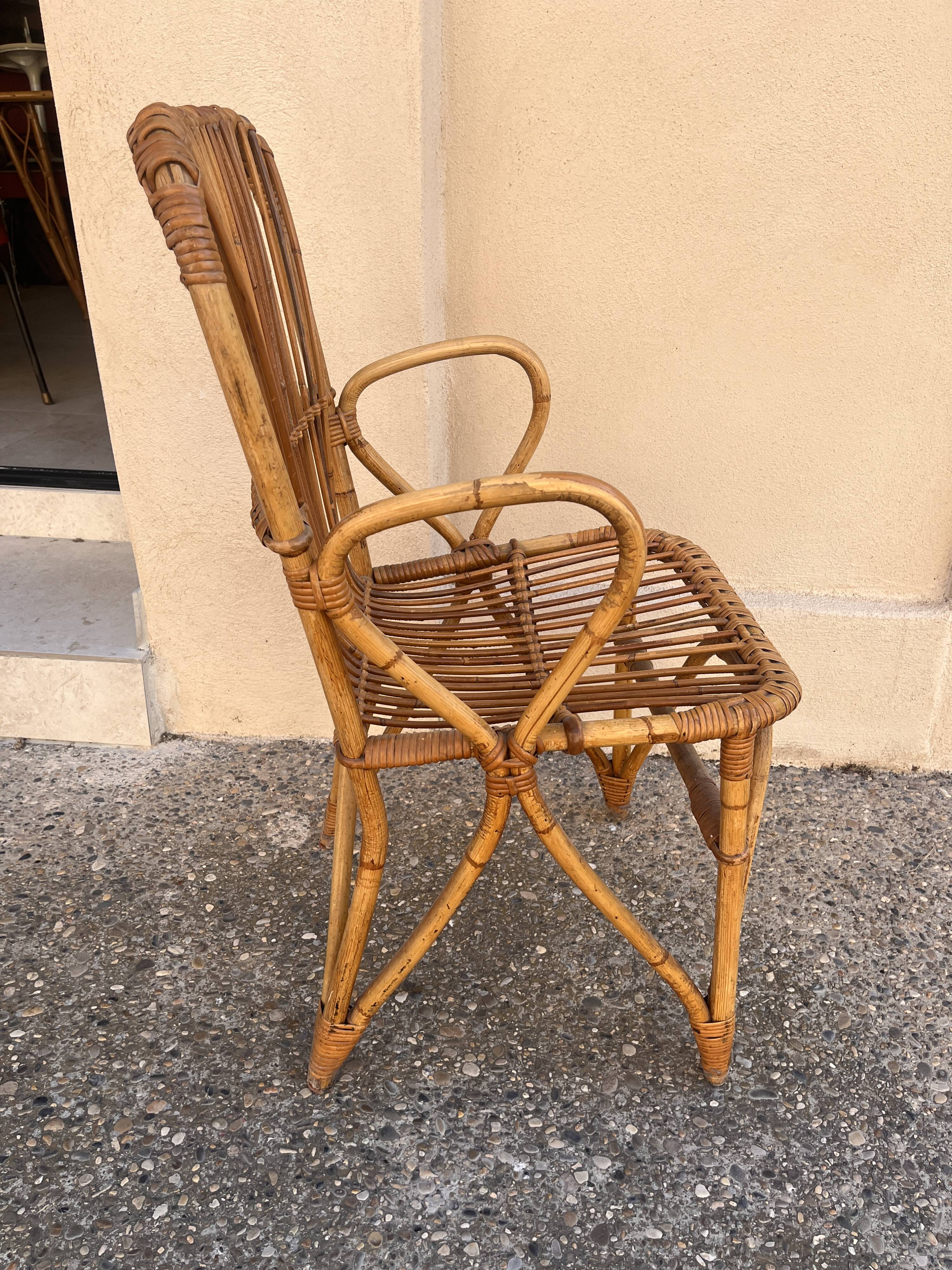 vintage rattan chair 1960