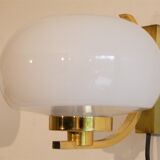1970 brass and glass sconces pair