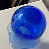 Lancel style cobalt blue vase - ball shape and collar h 25 cm