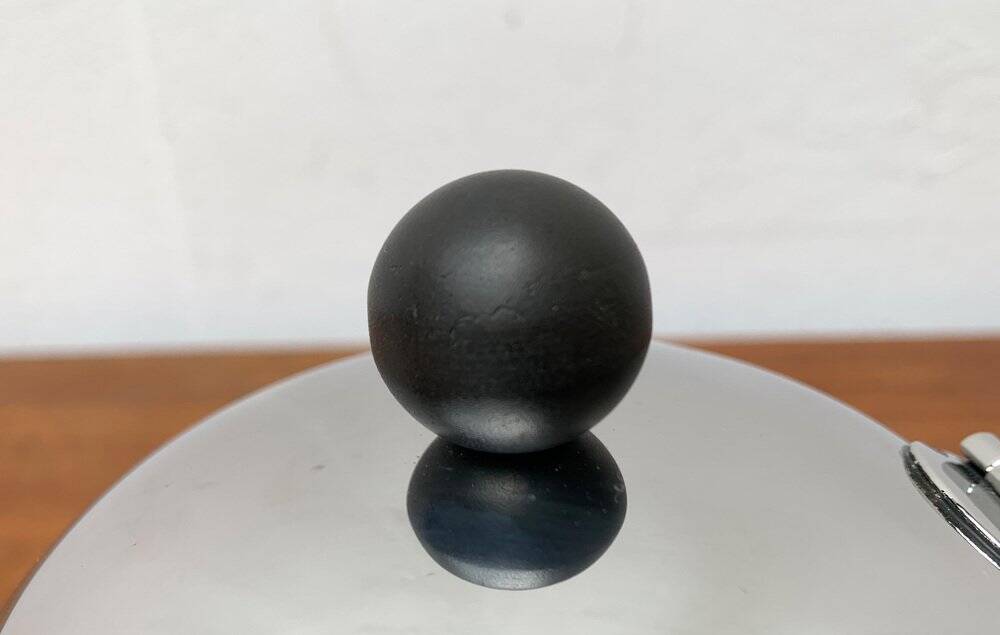 Postmodern Italian Bomb Teapot in Stainless Steel and Bakelite by Carlo Alessi for Alessi