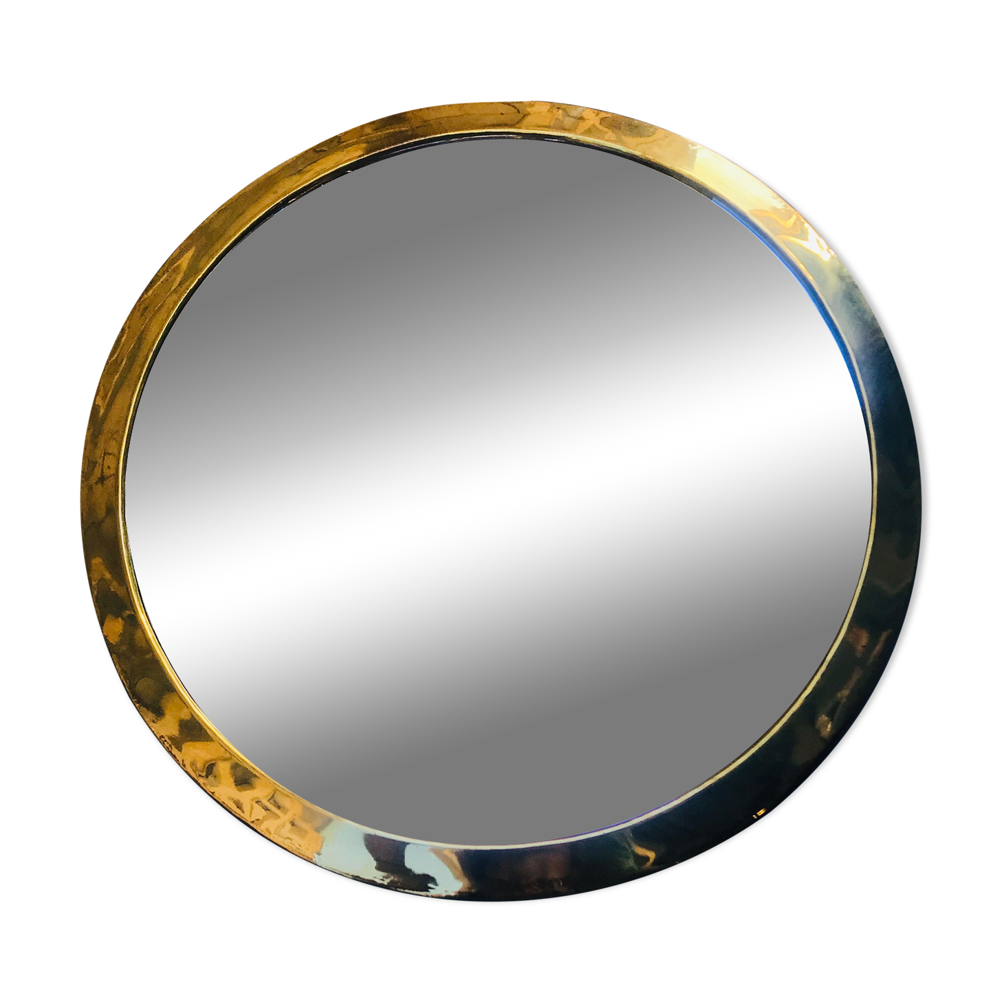 Round brass mirror 32 cm