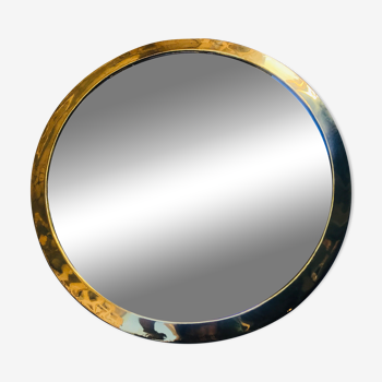Round brass mirror 32 cm