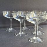6 Champagne glasses – Cut crystal