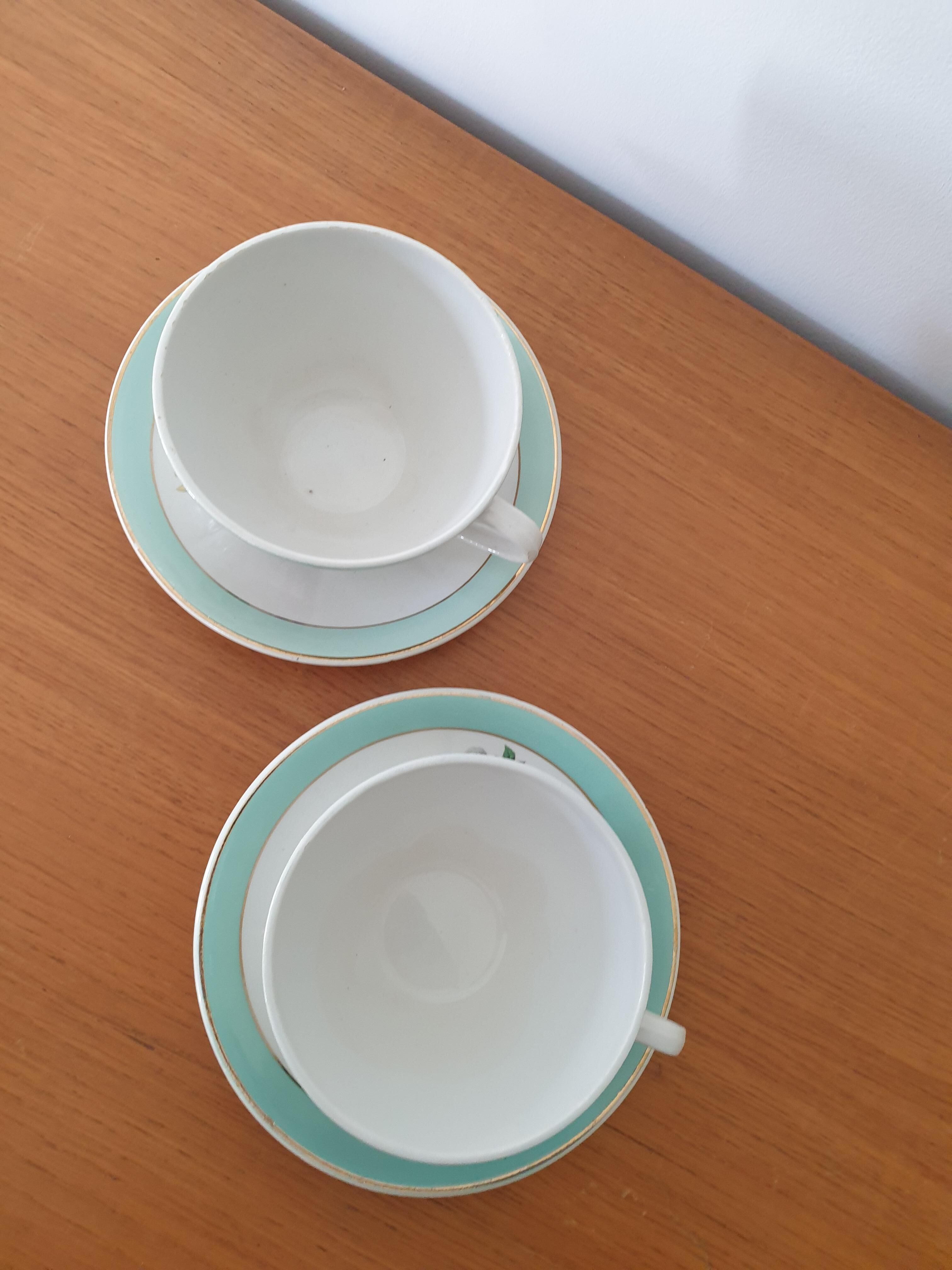 Pair of ceramic cups Badonviller French manufacture