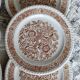 6 Vintage Floral Dessert Plates – Codec – Rustic Brown Decor