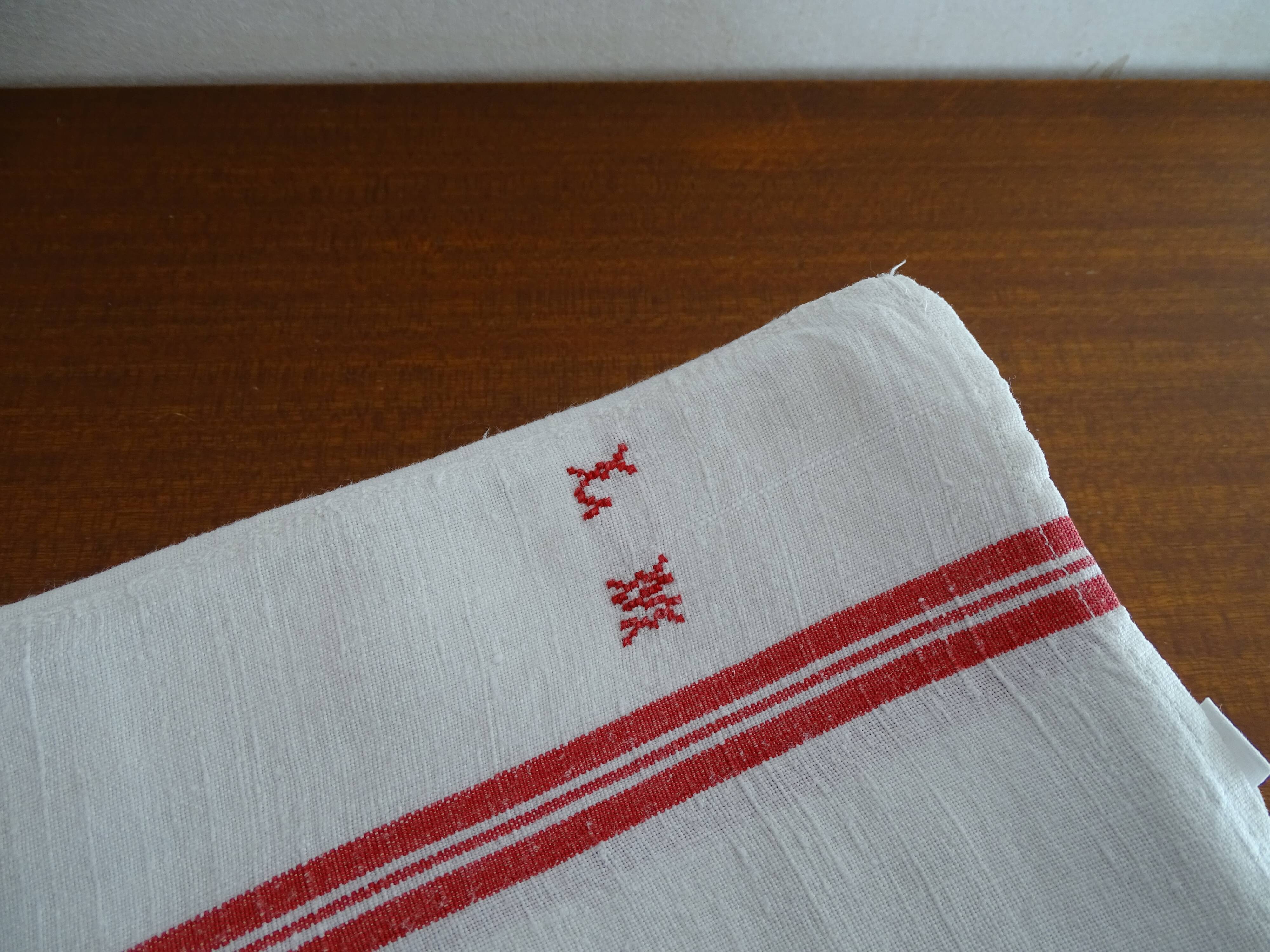 Lot 6 old cotton towels monogrammed LM