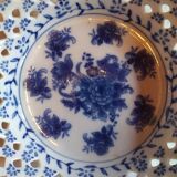 Assiette creuse chinoise ajourée fleurs bleues