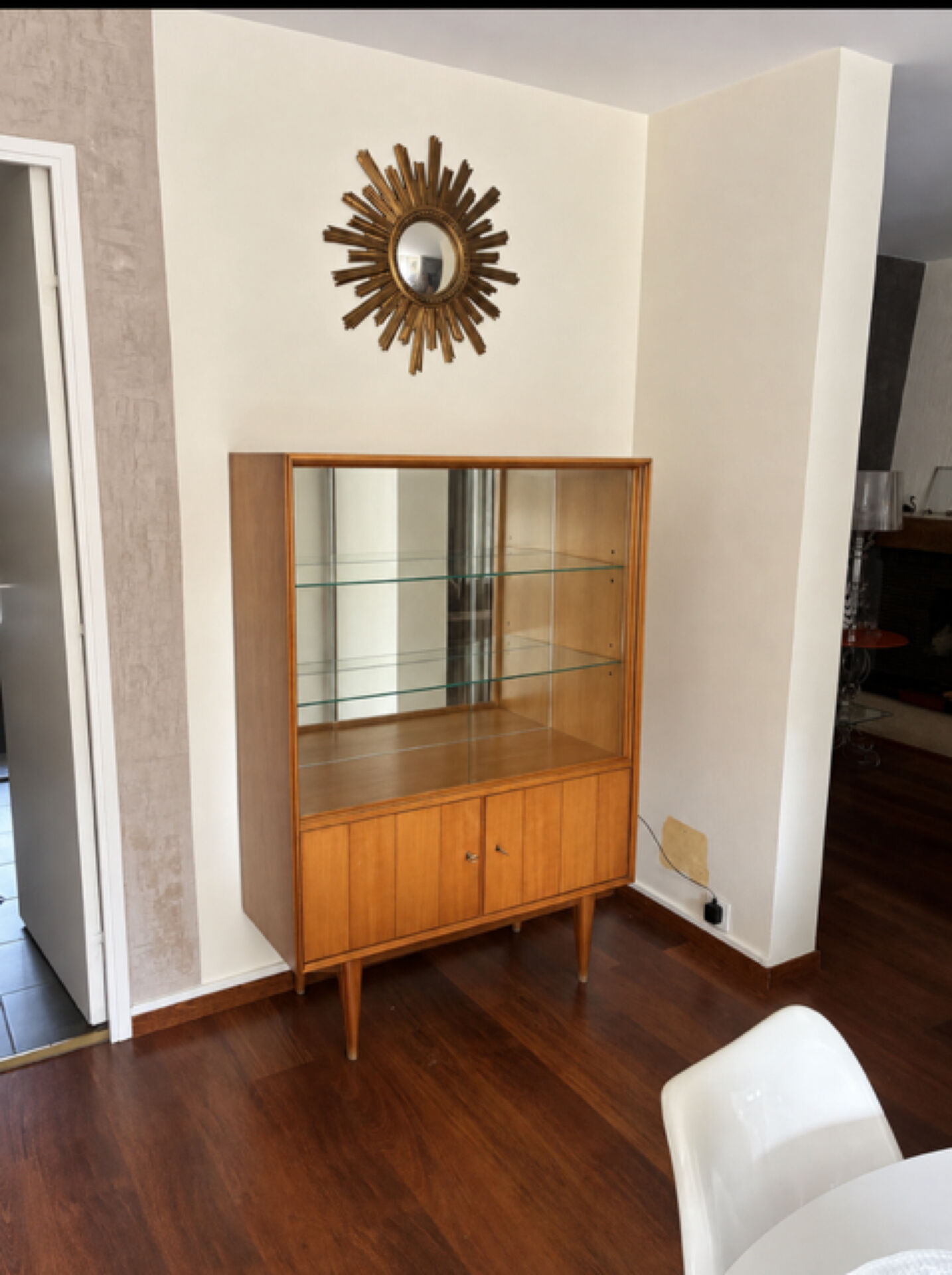 Bibliothèque, vitrine, vintage, scandinave année 50 60