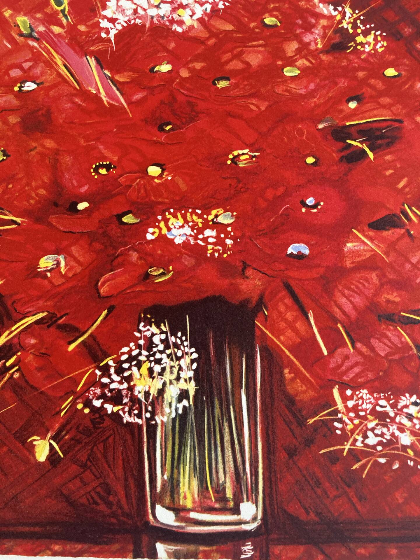 Lithographie (EA) signée Michel Henry - Bouquet Rouge 2005