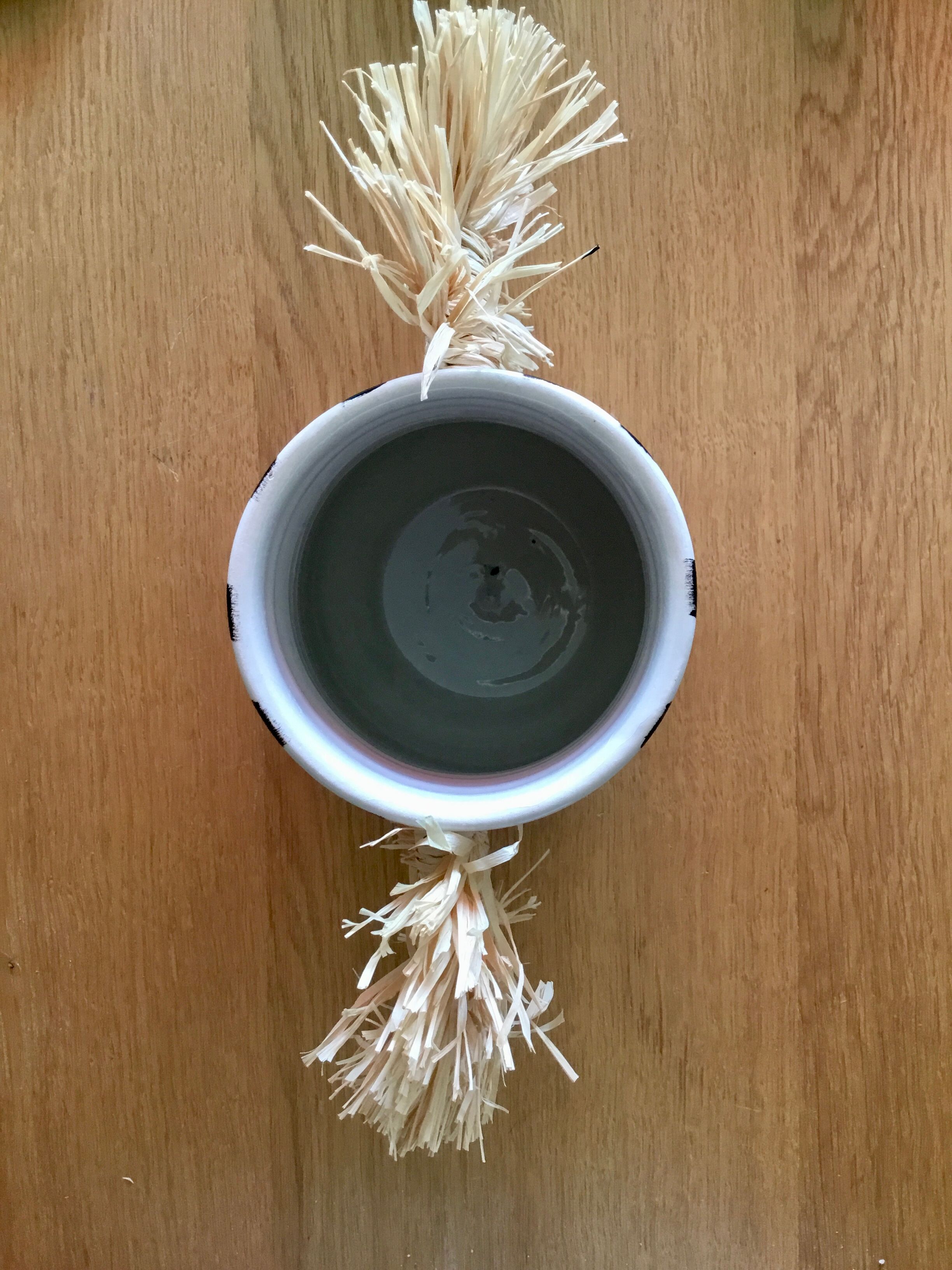 Black and white amphora vase