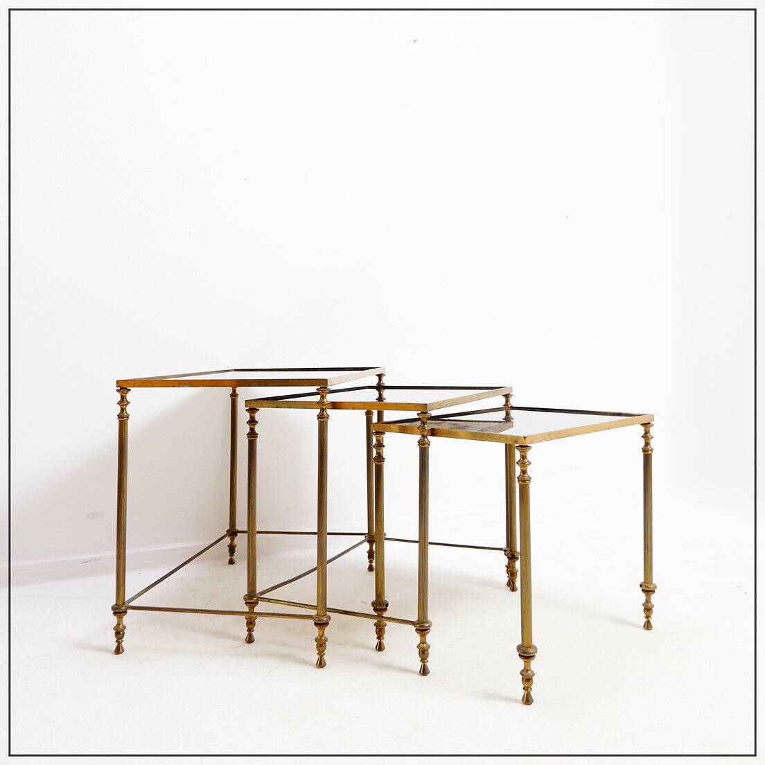 Ensemble de 3 tables gigognes de style Maison Jansen - 1970