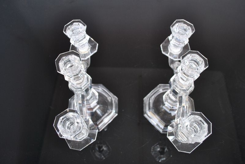 Pair of candlesticks model Regency Crystal Baccarat 1930