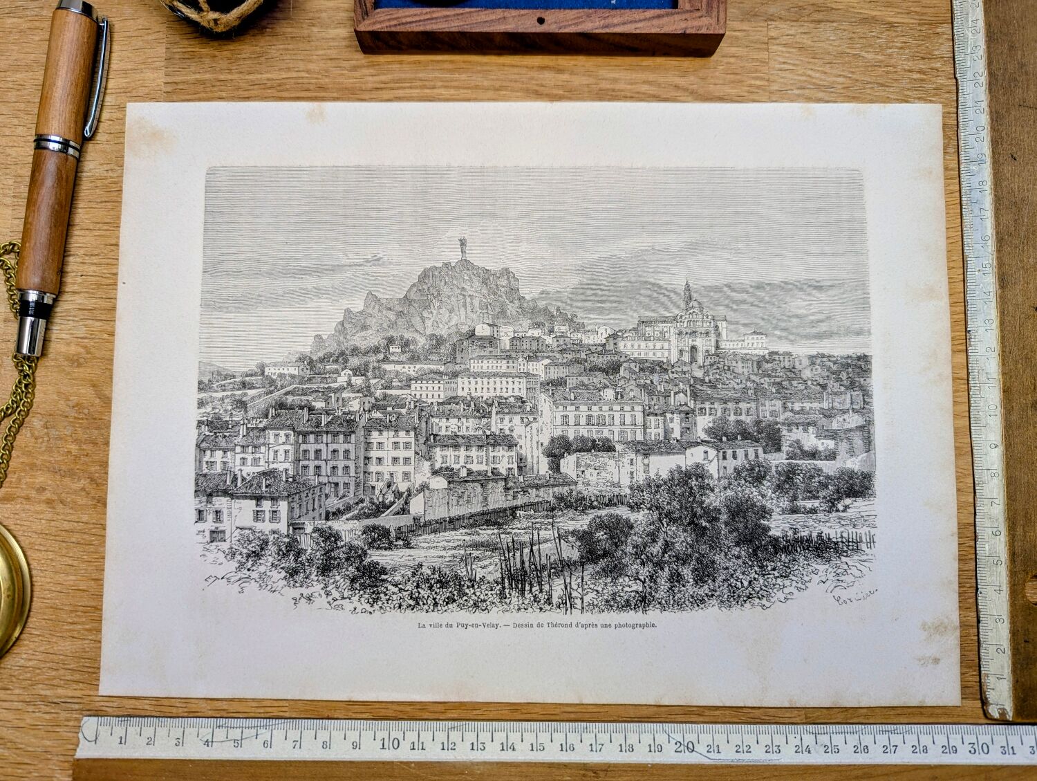 Le Puy-en-Velay, Haute-Loire. Printed illustration from 1866.
