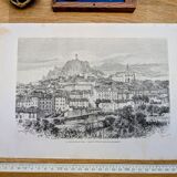 Le Puy-en-Velay, Haute-Loire. Printed illustration from 1866.