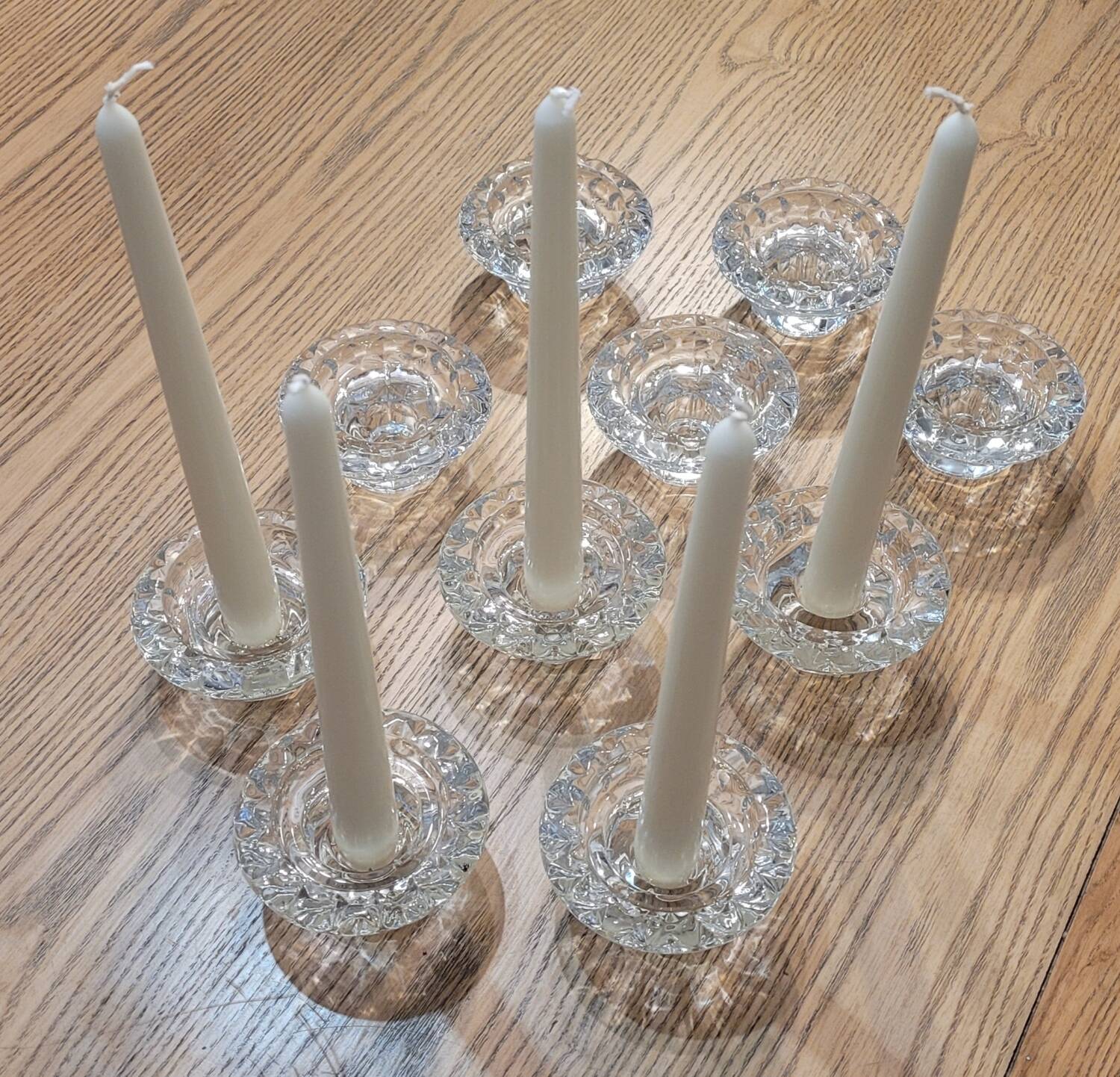 Set of 10 arc crystal candle holders