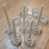 Set of 10 arc crystal candle holders